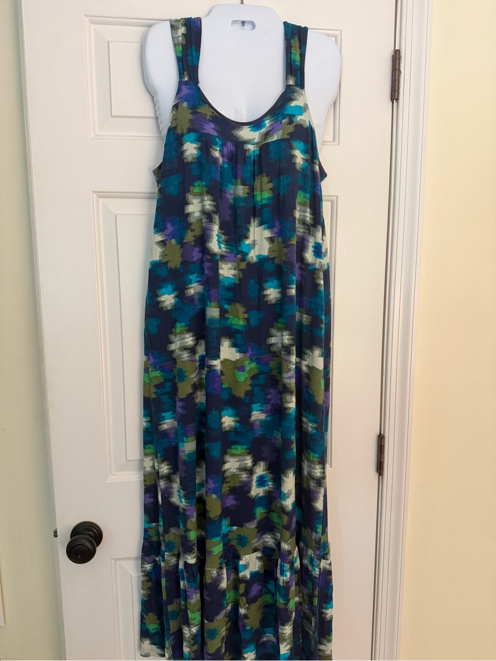 Simply Vera Vera Wang Floral Maxi Dress Size M Blue Purple Green Boho